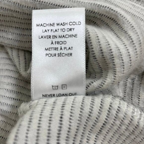 NATION LTD Ribbed Burnout Distressed Texture Grey Long Sleeve Shirt Women Medium - Picture 6 of 13